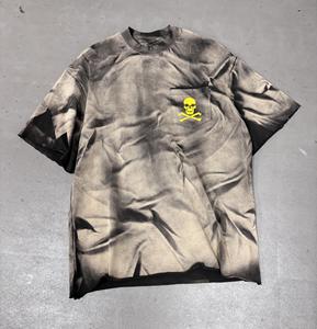 Camisetas personalizado con estampado de algodón de primera calidad 100% para hombre, ropa de calle vintage lavada teñida sucia, transpirable y sostenible - Product Image 2