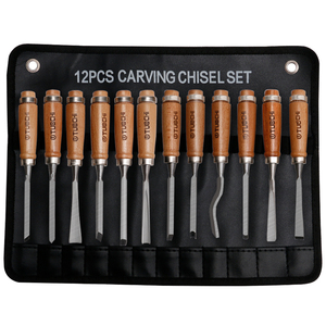 Venta directa, 12 Uds., cincel para tallado de madera, Kit de tallado de madera portátil profesional, juego de herramientas de cincel - Product Image 6