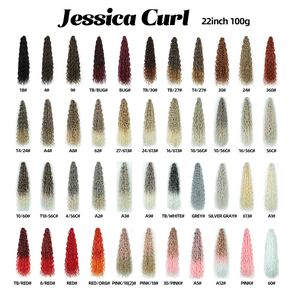 Treccine Jessica Curl lunghe 22 pollici, 100g, morbide, elastiche, resistenti al calore, capelli sintetici per intrecciare, colore T27 # - Product Image 2