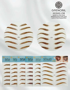 Pegatinas para Tatuaje de Cejas GRENobil Z38 Natural, Juego de 3600 Piezas para Aplicación de Maquillaje - Product Image 1