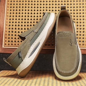 Handmade in <strong>Italy</strong> Lightweight <strong>Leather</strong> Men's Casual Shoes Breathable Office Dress Loafers Comfortable Walking Canvas Trendy Shoes - Product Image 4