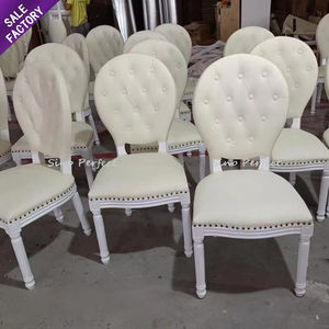Wholesale Modern Round Louis <b>Chair</b> White Solid Wooden Dining <b>Chair</b> for Hotel & Wedding Banquets for Party Events - Product Image 4