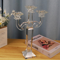 Led Bougeoirs de Noël en verre Luxe Vintage Saint Valentin Cadeaux pour amoureux Décorations de table Mariage Vintage Cristal