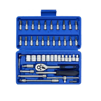 Ensemble d'outils à main en acier galvanisé de 46 pièces, kit de réparation multifonctionnel pour l'entretien à domicile et en atelier