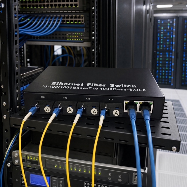 Gigabit Fiber Optic Switch 4 SFP +3RJ45 Fiber Network Switch 10/100/1000M Ethernet Switch