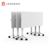 Table de formation pliable LEADCOM LS-701 certifiée BIFMA, pour espace de travail commercial, service global bout-à-bout, avec plateau rabattable et empilable
