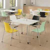 Table à manger moderne en acier inoxydable durable et écologique conforme aux normes ANSI/BIFMA pour les bureaux et les restaurants