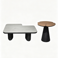 Ensemble de meubles de salon de luxe, table basse irrégulière en travertin, table d'appoint pour appartement, hôtel, design moderne personnalisé