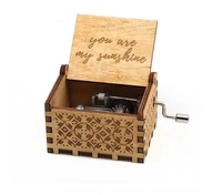Boîte à musique personnalisée en bois à manivelle musique Harry film Potter pour enfants cadeau d'anniversaire W23-525