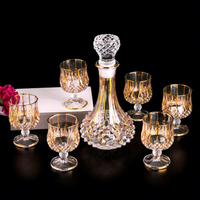 Verres à vin et à brandy en cristal de style européen, luxe léger et rétro, pour usage domestique