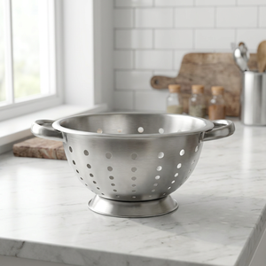 Passoire en acier inoxydable avec deux poignées, durable, de qualité alimentaire, passe au lave-vaisselle, pour une utilisation en cuisine, Mayur Exports - Product Image 6