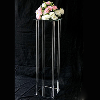 Candélabre classique en verre et cristal pour centre de table de mariage, support de fleurs et chandelier