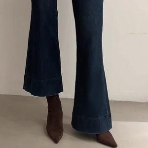 Botines de tacón medio fino de gamuza estilo coreano 2026 para mujer, con punta fina y aumento de altura, estilo cowboy - Product Image 2