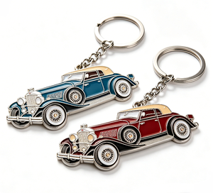 Custom Metal Enamel Vintage Car Key Chain Racing Car <b>Keyring</b> Silver <b>Ring</b> Chain Promotional Gift - Product Image 5