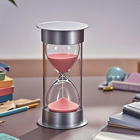 Sablier en verre argenté magnifique, minuteur de 5 minutes, idéal pour la cuisine, l'étude, la décoration de Noël ou comme cadeau – Vente chaude