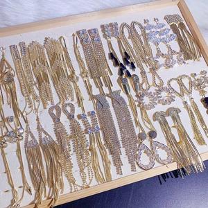 Mixed Wholesale Luxury Exaggerated <b>Earrings</b> 925 Silver Needle Long Tassel <b>Earrings</b> Diamond Bow Rhinestone Crystal Earing Drop - Product Image 1