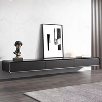 Meuble TV autoportant en bois blanc, style minimaliste et moderne de luxe, pour console TV