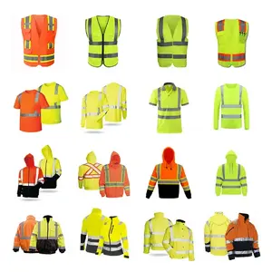 Alta visibilidad OEM ODM chaleco de seguridad construcción reflectante trabajo chaqueta HI vis camiseta refleja chaleco fluorescente seguridad