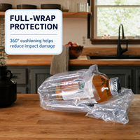 Emballage gonflable fiable en colonne d'air transparente pour bouteille de vin – Manchon de protection antichoc en plastique – Emballage gonflable