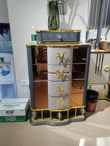 2025 luxe Super king Size miroir tête de lit élégant chambre meubles ensemble classique luxe en bois maison chambre meubles - Product Image 6