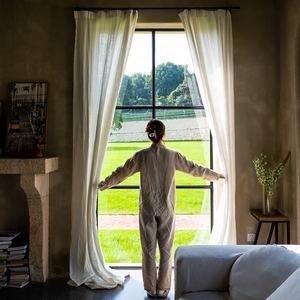 Rideaux en tissu 100% <span class=keywords><strong>lin</strong></span> de haute qualité, <span class=keywords><strong>panneaux</strong></span> naturels pour rideaux de salon - Product Image 3