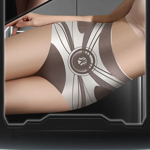 Culotte Femme <span class=keywords><strong>Taille</strong></span> <span class=keywords><strong>Haute</strong></span> Sans Couture Soie Glacée, Culotte Gainante Forte, Remonte-Fesses, <span class=keywords><strong>Cycliste</strong></span> Amincissant - Product Image 5