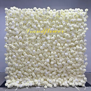 Fabbrica di alta qualità moderna fiori artificiali decorazioni tutti <span class=keywords><strong>bianco</strong></span> muro di fiori 8ft X 8ft per decorazioni di nozze - Product Image 2