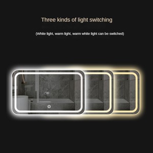 <span class=keywords><strong>Espejo</strong></span> Inteligente Moderno de <span class=keywords><strong>Pared</strong></span> con Sensor Táctil, Iluminación LED, Antivaho, Interruptor Táctil para Baño y Pasillo, Marco de Acero Inoxidable Cromado - Product Image 2