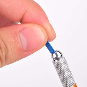 El más nuevo azul 0,2mm inclinado 18U Microblading agujas <span class=keywords><strong>Micro</strong></span> cuchillas tatuaje PMU ceja aguja Microblading Nano agujas cuchillas - Product Image 3