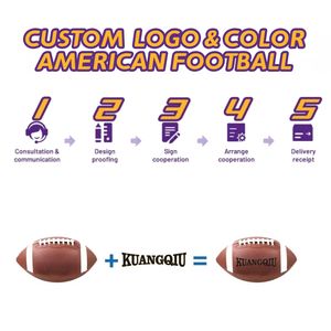 Pallone da Football americano bianco nero formato 5 6 7 9 con logo personalizzato professionale in pelle sintetica - Product Image 4