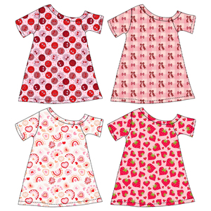 فستان أطفال صيفي مخصص بأكمام قصيرة وجيب، فستان أطفال غربي عالي الجودة من حرير الحليب - Product Image 6