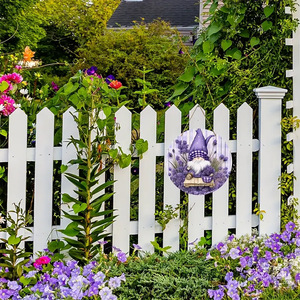 Segno decorativo appeso lavanda primavera gnomo in legno appeso segno <span class=keywords><strong>estivo</strong></span> fattoria anteriore in legno decorativo in legno appeso segno - Product Image 3