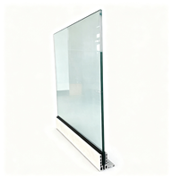 Base de rail en verre LED HDSAFE avec canal en U, pour verre feuilleté de 16-20 mm, 2,0 KN/m, horizontal, pour balcon, terrasse, escalier, piscine
