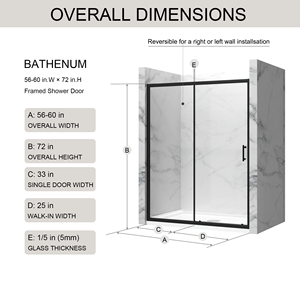 Glissière <span class=keywords><strong>de</strong></span> <span class=keywords><strong>douche</strong></span> <span class=keywords><strong>de</strong></span> porte <span class=keywords><strong>de</strong></span> salle <span class=keywords><strong>de</strong></span> bain mur à mur avec cadre noir avec personnalisation - Product Image 3