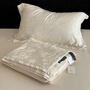 Tencel Cotton Linen Jacquard <b>Quilt</b> Set 4 Pieces Cooling Summer Bedding Modern Style Machine Washable - Product Image 1