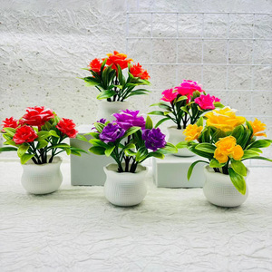 Rose artificielle Paulon en pot, 12 pouces, en plastique durable, décoration florale d'intérieur pour bureau - Product Image 1