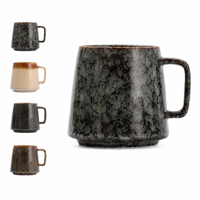Mug à café en céramique personnalisé avec logo OEM, finition craquelée, vaisselle de café, tasse à marque privée pour l'hôtellerie et la vente au détail