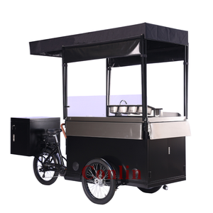 Charrette à nourriture de rue portable pour vélo, charrette à hot-dogs avec grill, vélo à nourriture avec cuisine complète - Product Image 2