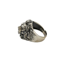 Bague Lion en argent 925 pour hommes, grande taille, original, Cool