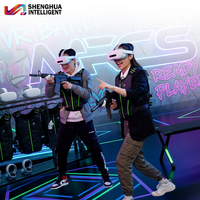 Ensemble d'équipements pour parc d'attractions intérieur : VR 9D, arène de laser game, piste de karting et voitures tamponneuses avec conception de plan de site