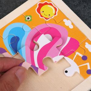 A buon mercato All'ingrosso Dei Bambini Educativi Giocattoli Del Fumetto Scuola Materna 9 Pezzi Puzzle di Legno - Product Image 5