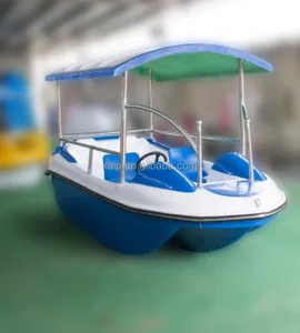 定制彩色厂家批发水上游乐设备自驾6座玻璃钢电动休闲水上乘客出租车船
