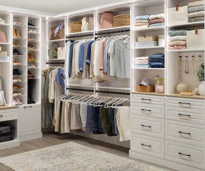 SANTOPOVA Modern Swing Door <b>Wardrobe</b> Closet With Hanging Rod and <b>Drawer</b> <b>Storage</b> | Bedroom Furniture Customized - Product Image 5