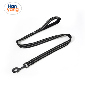 대형견 또는 중형견용 HanYang OEM 맞춤형 디자이너 반사 헤비 듀티 애완견 가죽 끈, 듀얼 핸들 리드 - Product Image 1
