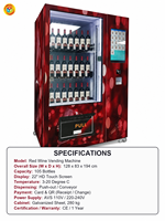 Distributeur automatique de vin rouge, écran tactile HD 22 pouces, 105 bouteilles, température contrôlée 3-20°C, paiement par carte et QR, usage commercial