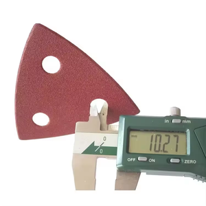 80*80*80mm <span class=keywords><strong>3</strong></span> 구멍 빨간색 삼각형 후크 루프 연마 샌딩 페이퍼 40to2000Grit 연삭 연마 디스크 OEM/ODM 지원 - Product Image 5