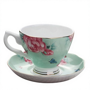 Ensemble tasse et assiette en porcelaine fine durable pour usage commercial, résistant au four, anti-fuite, sans plomb, résistant à la chaleur, fournitures de restauration - Product Image 1