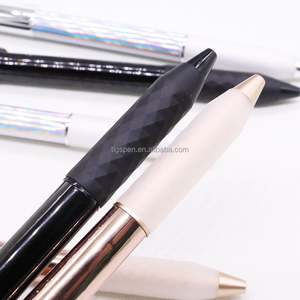 Bolígrafo Deformable de Nuevo Diseño con Cuerpo Romboidal Decorado y Empuñadura de Goma, Bolígrafo de Acción por Presión Lateral - Product Image 3