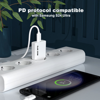 Chargeur de téléphone ultra fin Gan 20w pour iPhone Samsung, adaptateur de charge rapide portable, appareils mobiles, chargeur mural USB C 20w type C