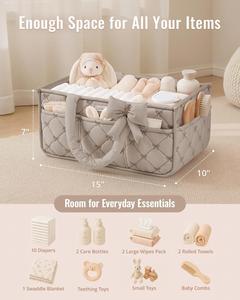 Organisateur de couches pour bébé, bac de rangement pour la chambre d'enfant et organisateur de voiture pour couches et lingettes pour bébé - Product Image 2